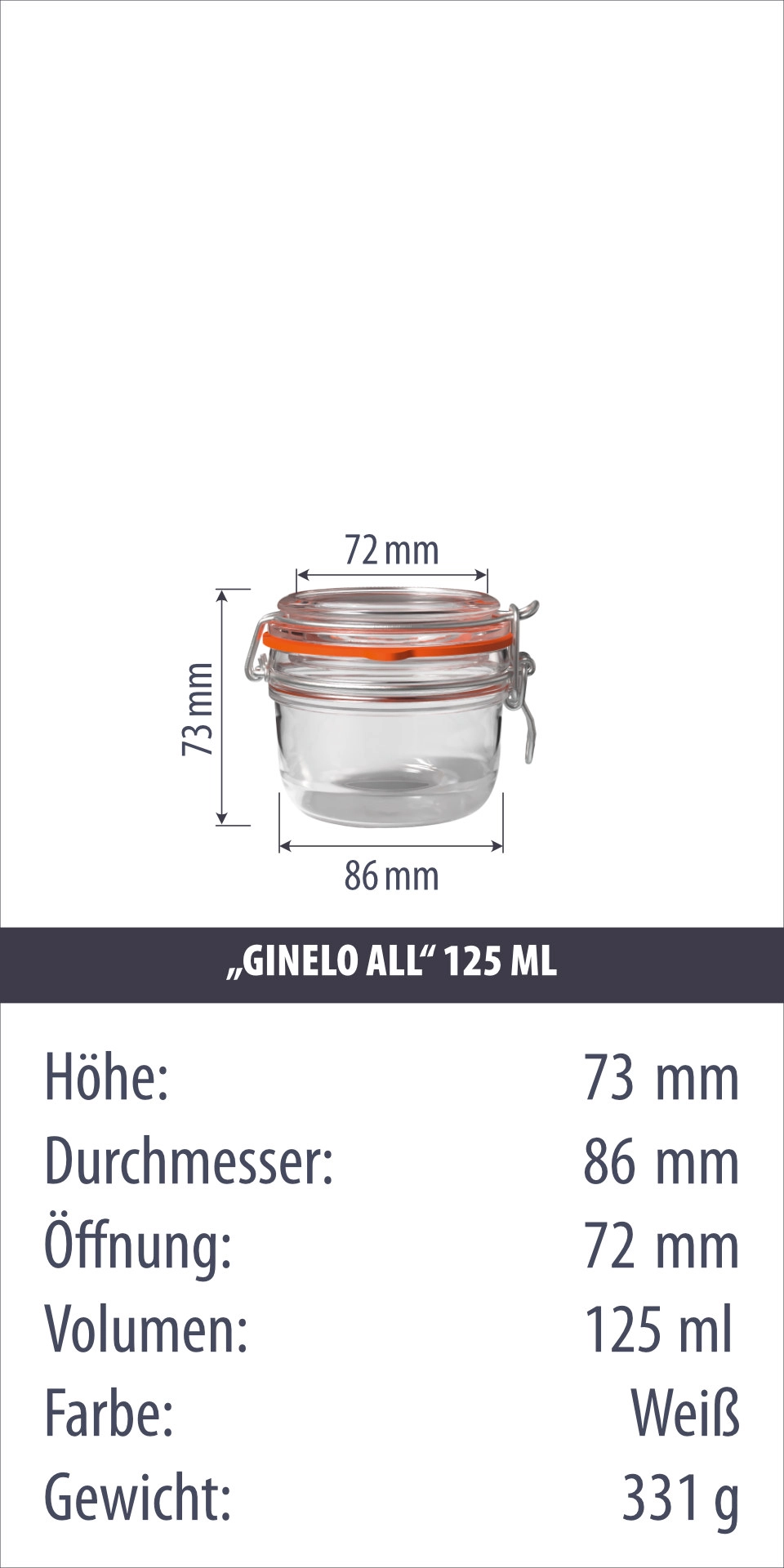 Bügelglas 'Ginelo All' 125 ml